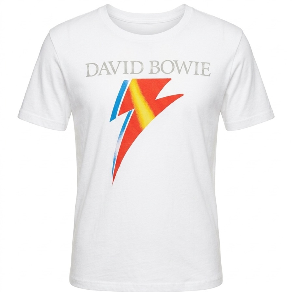 David Bowie Aladdin Sane Lightning Bolt Graphic Tee 70s Glam Rock Size M